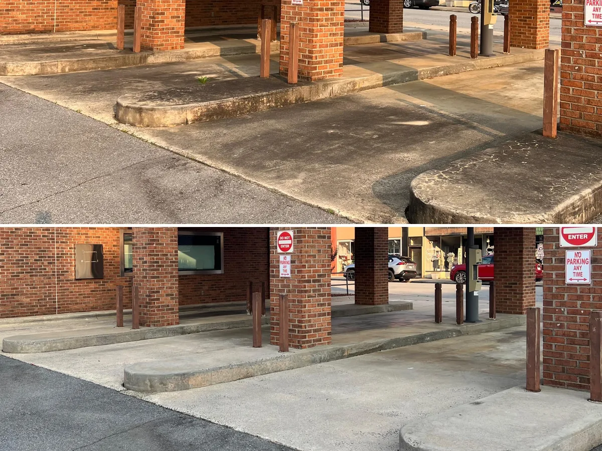 Drive-Thru Lane Cleaning on a commercial property in metro Atlanta