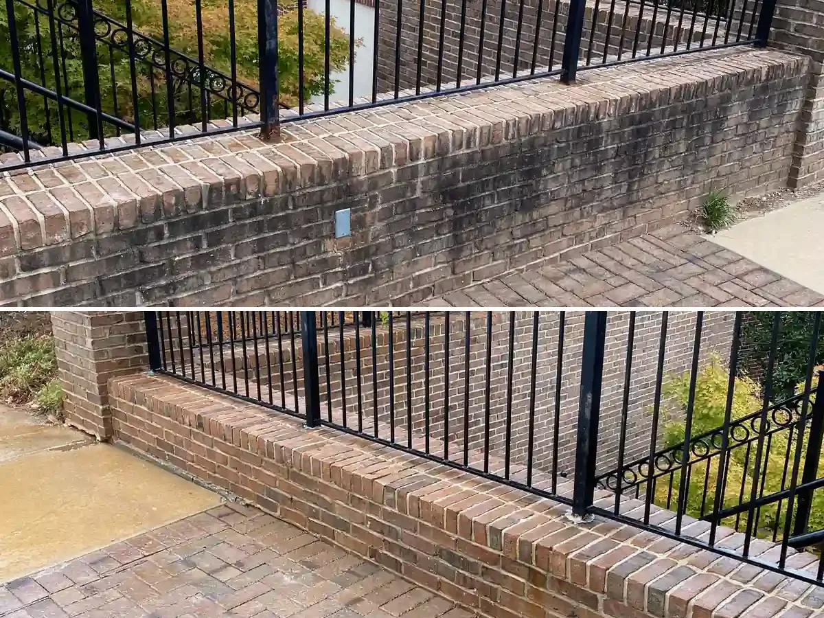 Commercial Fence, Gate & Enclosure Cleaning on a commercial property in metro Atlanta