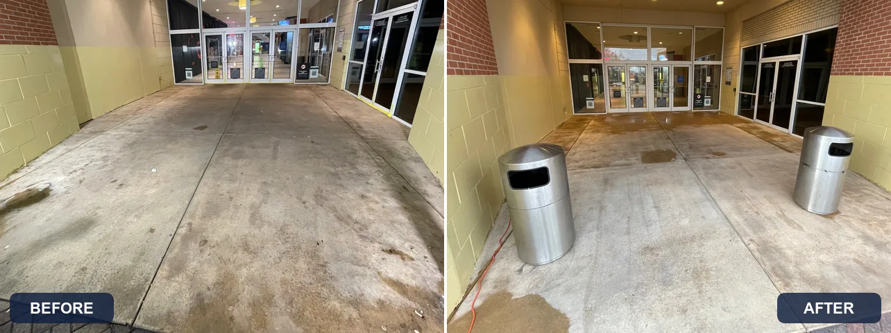 Mall entrance: before and after cleaning by Georgia Bubbles